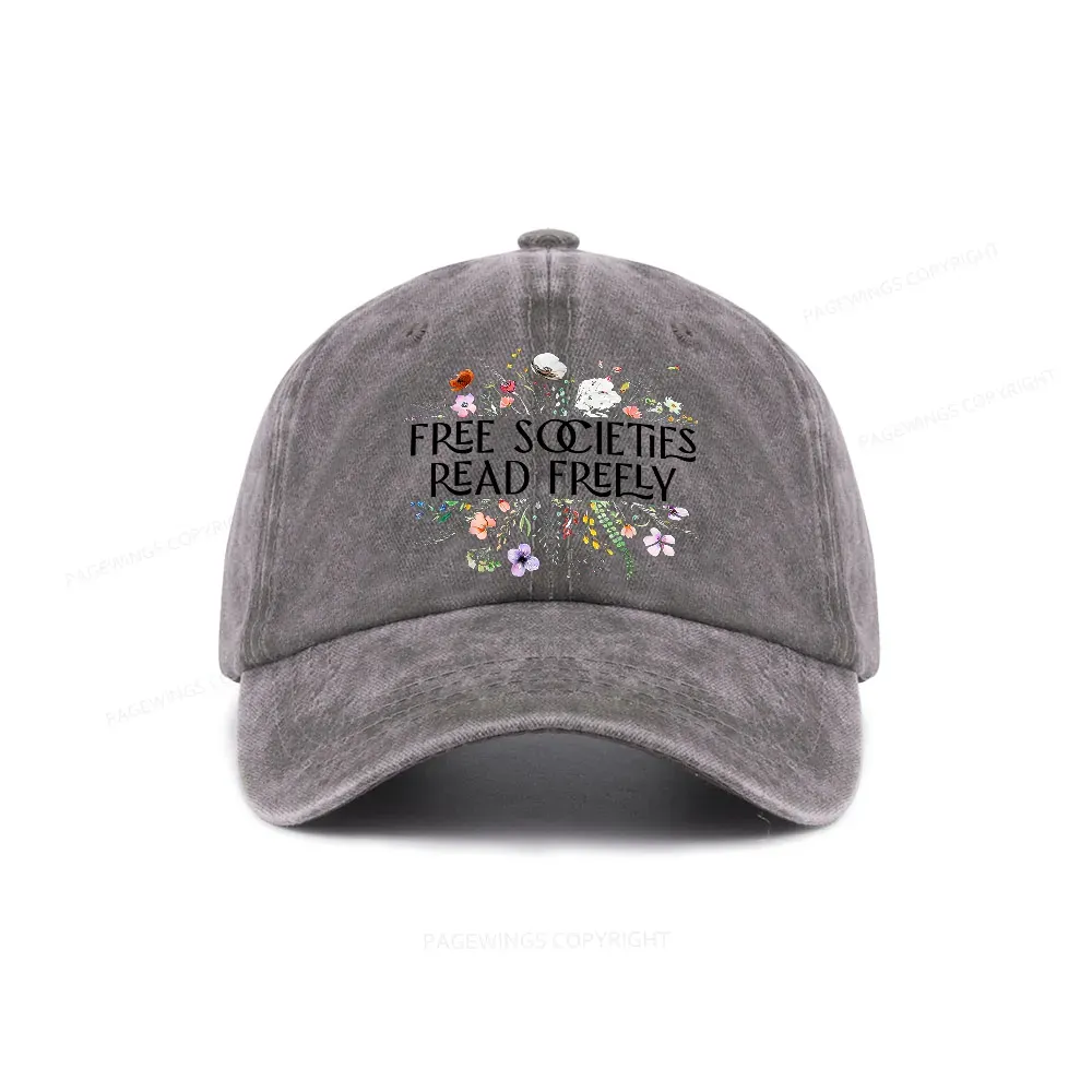 Pagewings Free Societies Read Freely Washed Cap