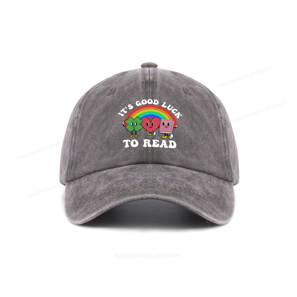Pagewings St. Patrick's Day Librarian Washed Cap