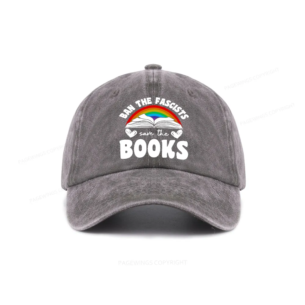 Pagewings Banned books Washed Cap