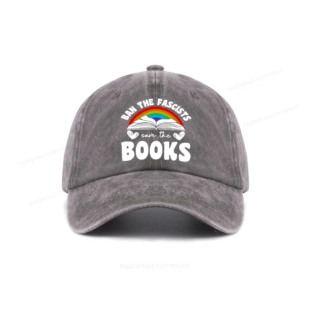 Pagewings Banned books Washed Cap