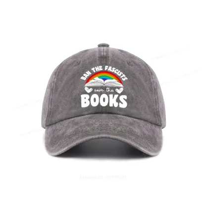 Pagewings Banned books Washed Cap
