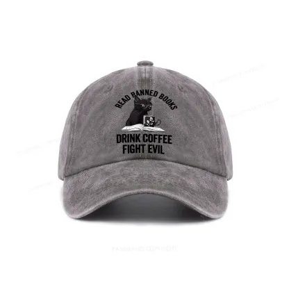 Pagewings Read Books Drink Coffee Fight Evil Washed Cap