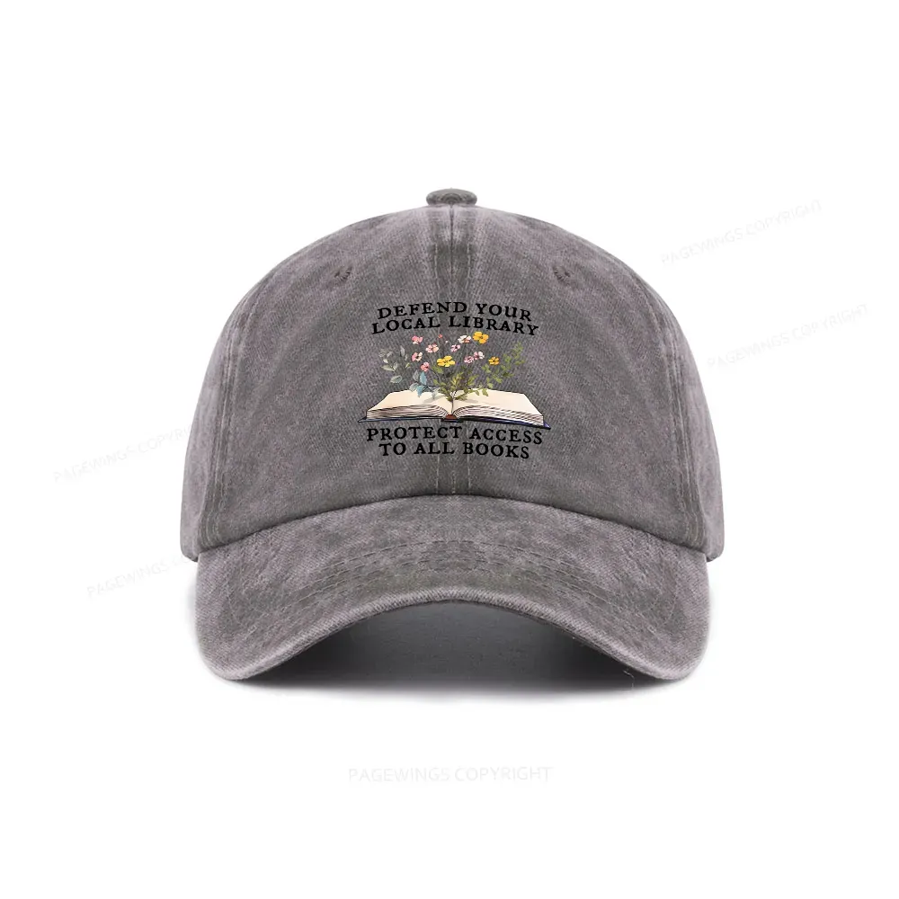 Pagewings Books Save Lives Protect Libraries Washed Cap