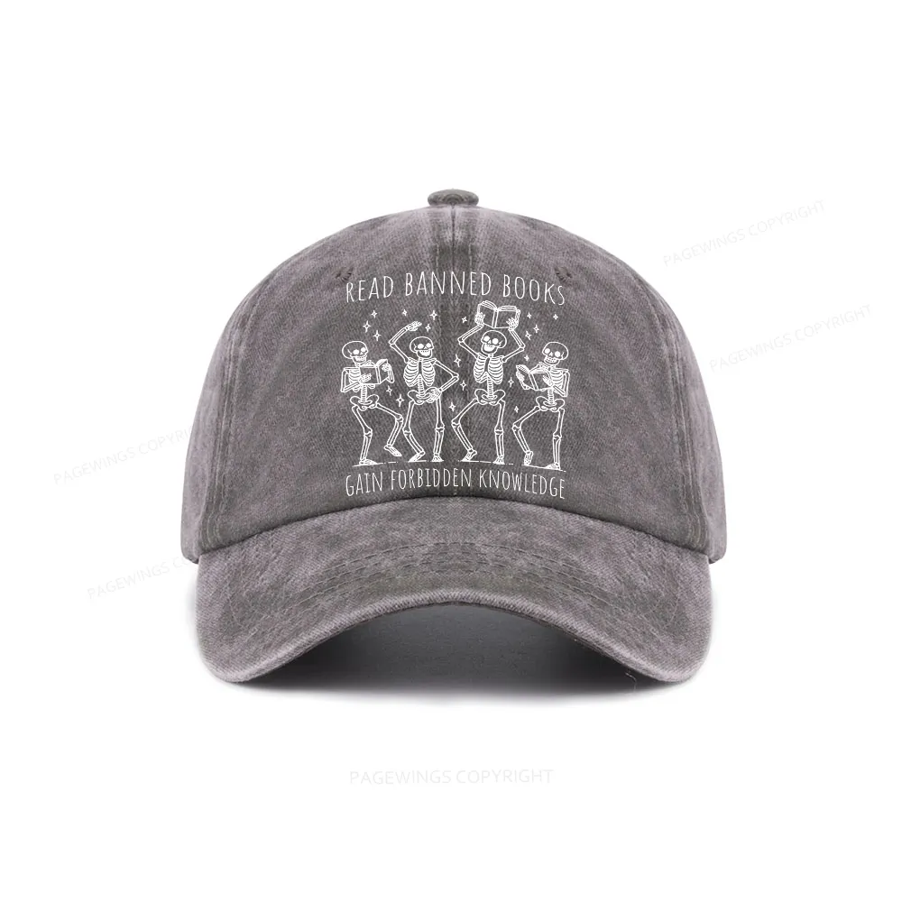 Pagewings Reading Books Tee Book Lover Gift Washed Cap