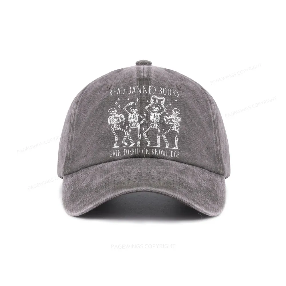 Pagewings Reading Books Tee Book Lover Gift Washed Cap