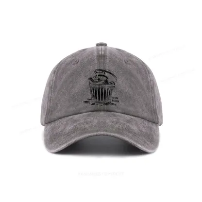 Pagewings Trash Reader Raccoon - Book Quote Washed Cap