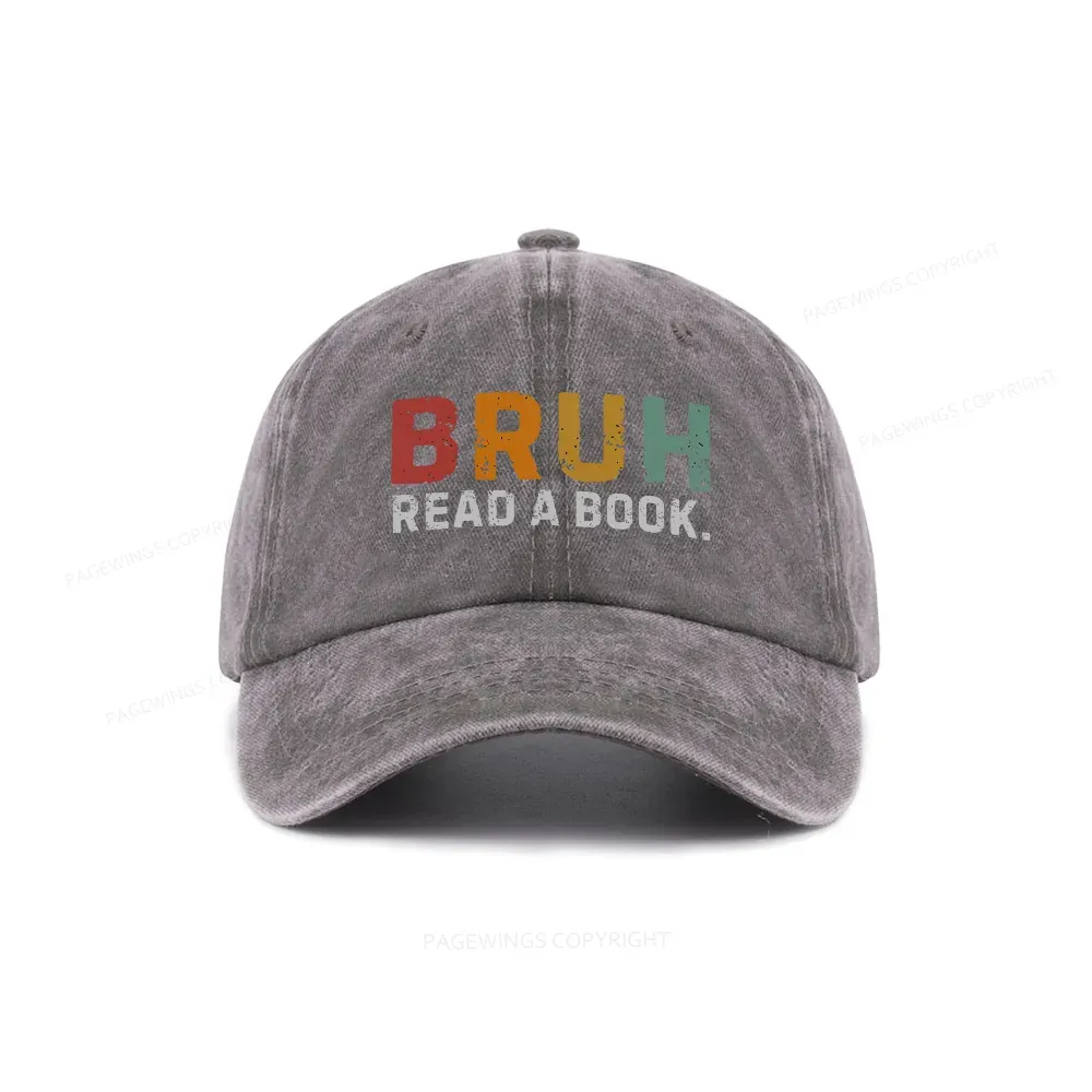 Pagewings Read A Book Bruh Washed Cap