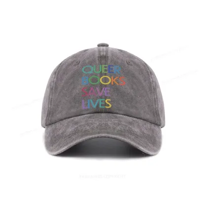 Pagewings Queer Books Save Lives Washed Cap
