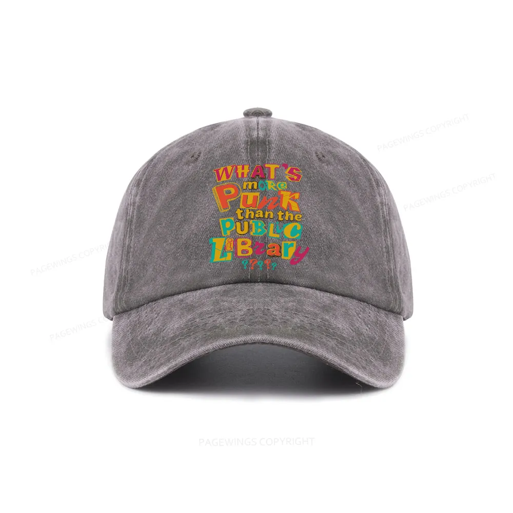 Pagewings What’s More Punk Than The Public Library Washed Cap