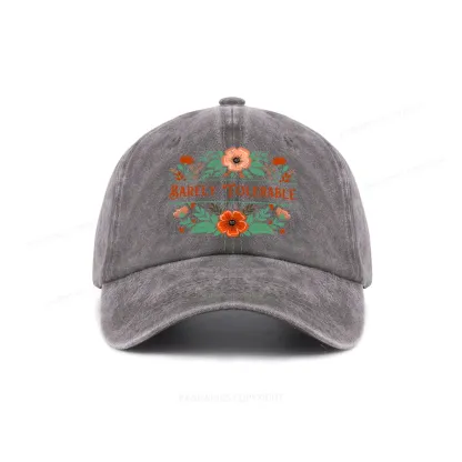 Pagewings Barely Tolerable Book Lover Bookish Washed Cap