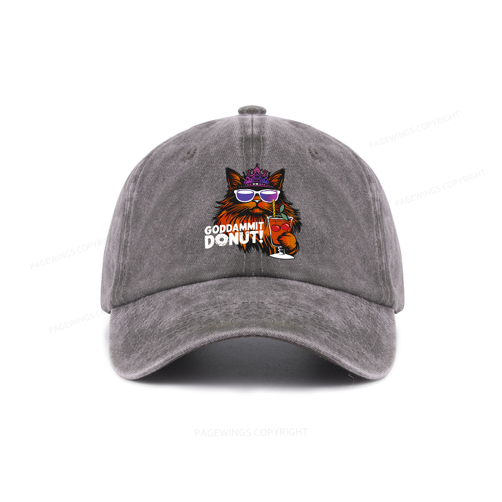 Pagewings Goddammit Donut Washed Cap