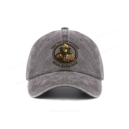 Pagewings Only You Can Prevent Book Burnings Washed Cap