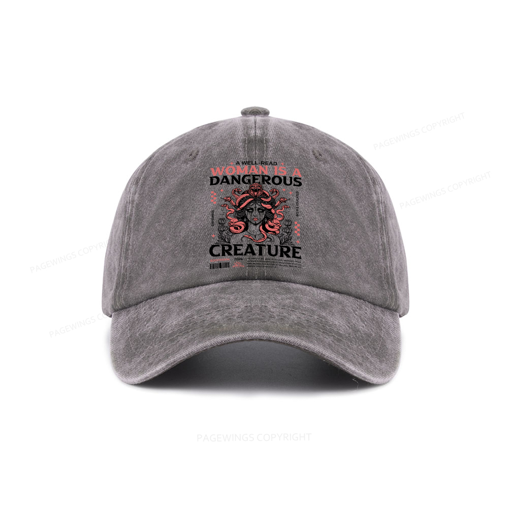 Pagewings A Well-Read Woman is A Dangerous Creature Washed Cap