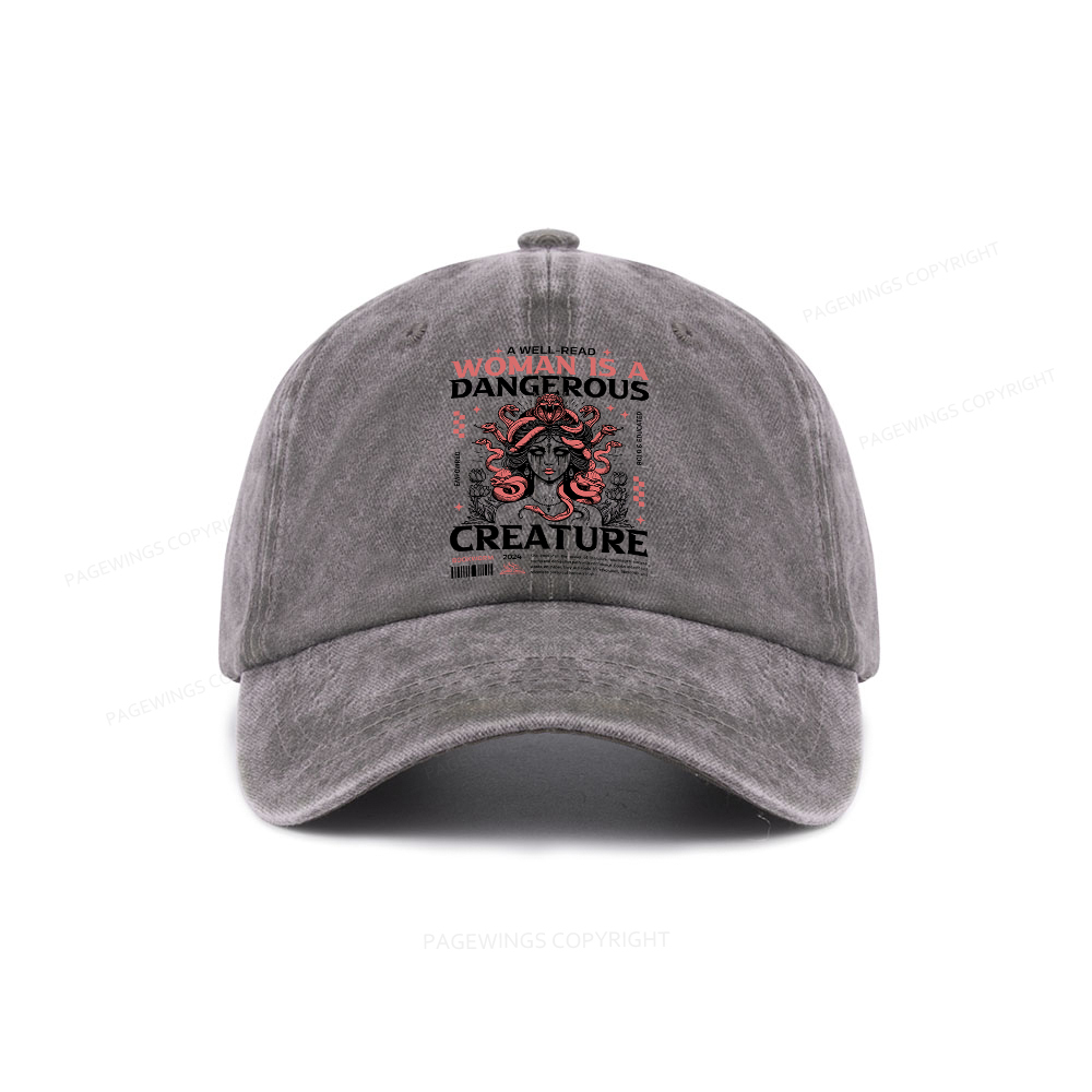 Pagewings A Well-Read Woman is A Dangerous Creature Washed Cap