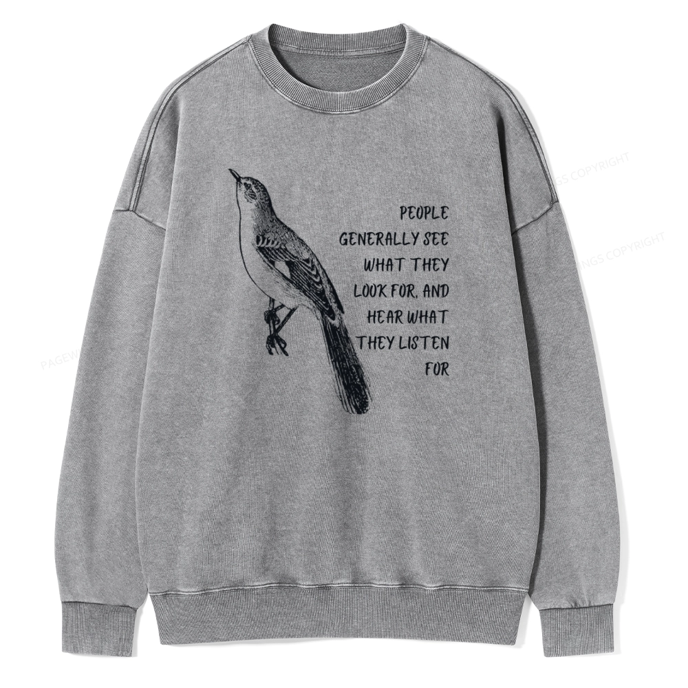 Pagewings To Kill a Mockingbird Unisex Washed Sweatshirt
