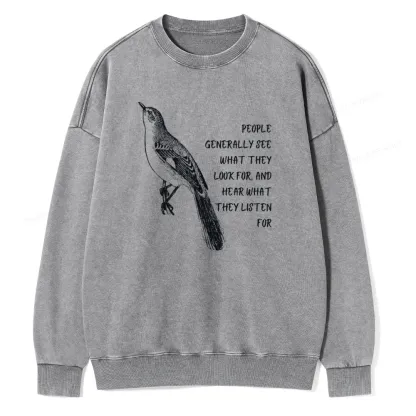 Pagewings To Kill a Mockingbird Unisex Washed Sweatshirt