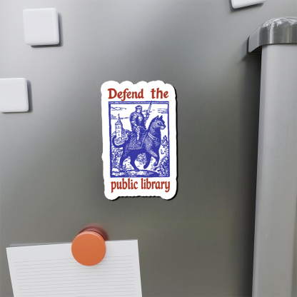 Pagewings Defend the Public Library Fridge Magnet
