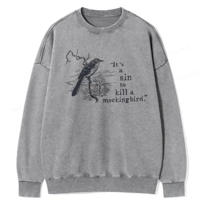 Pagewings It's A Sin To Kill a Mockingbird Unisex Washed Sweatshirt