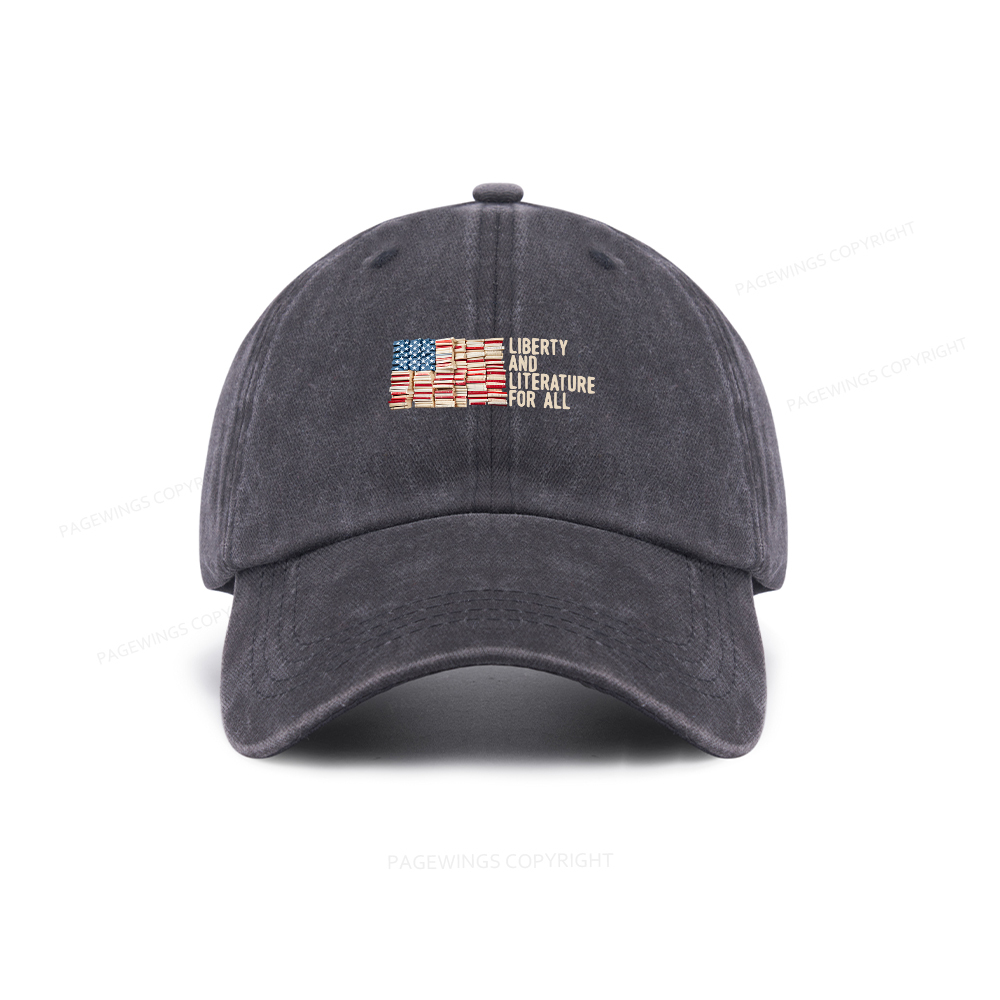 Pagewings Liberty And Literature For All Washed Cap