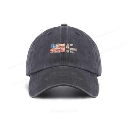 Pagewings Liberty And Literature For All Washed Cap