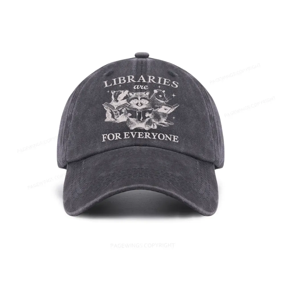 Pagewings Libraries Are For Everyone Washed Cap