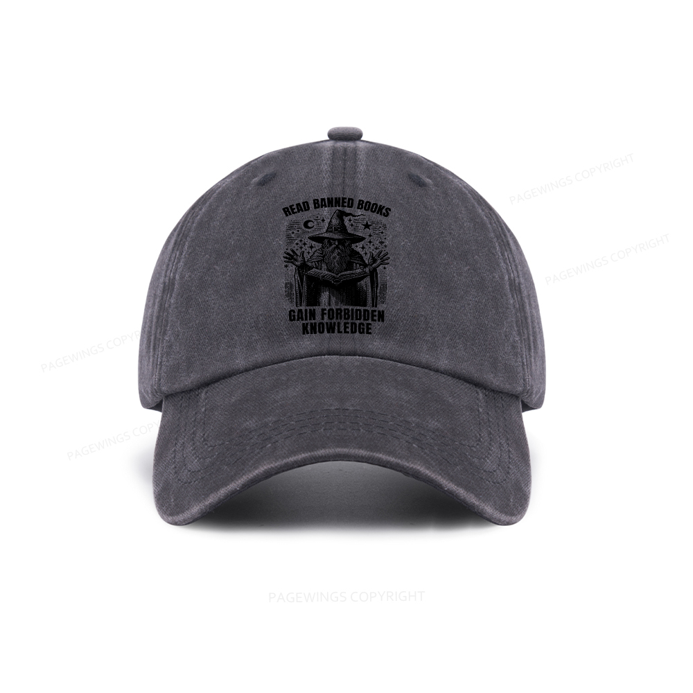 Pagewings Read Banned Books Gain Forbidden Knowledge Washed Cap