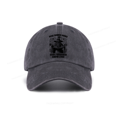 Pagewings Read Banned Books Gain Forbidden Knowledge Washed Cap