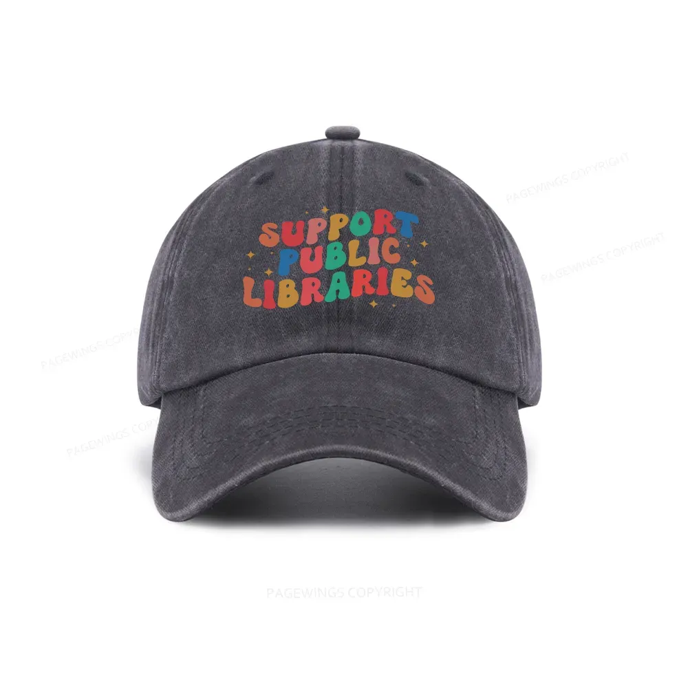 Pagewings Public Library Sweatshirt Washed Cap