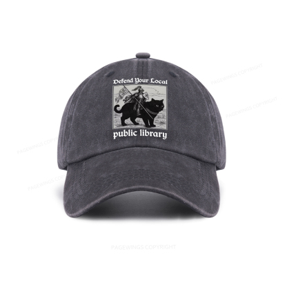 Pagewings Defend Your Local public library Washed Cap