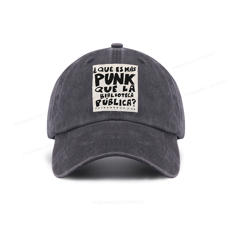 Pagewings What's More Punk Than The Public Library Washed Cap