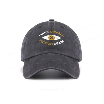 Pagewings Make Orwell Fiction Again - Dystopian Literature Philosophy Washed Cap