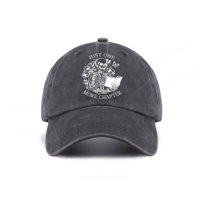 Pagewing One More Chapter Skeleton Unisex Tee Washed Cap
