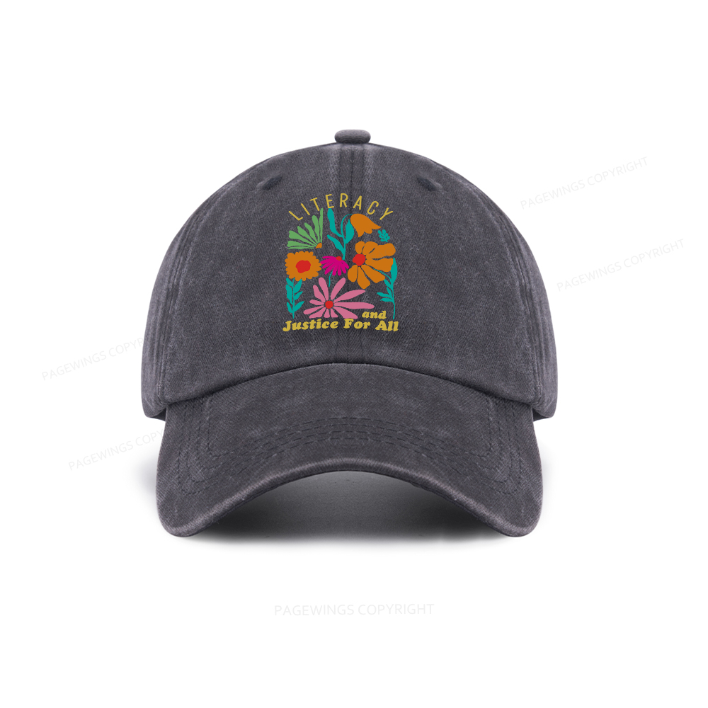 Pagewings Literacy and Justice for All Washed Cap