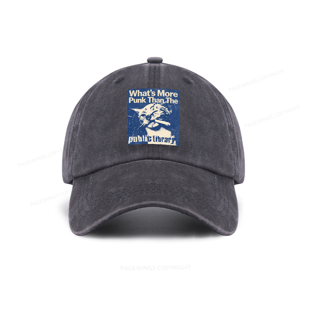 Pagewings What's More Punk Than The Public Library Washed Cap