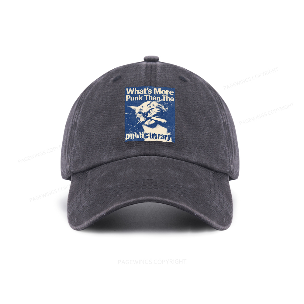 Pagewings What's More Punk Than The Public Library Washed Cap