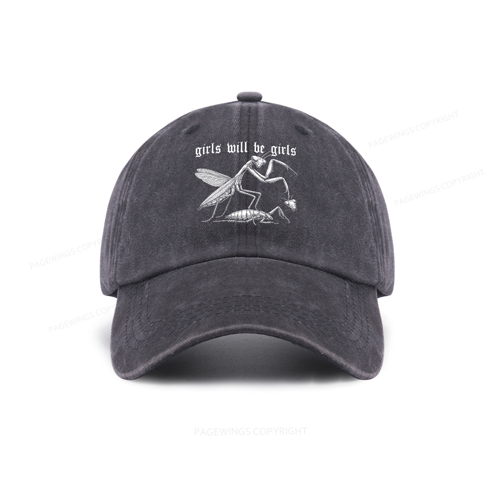 Pagewings Girls Will Be Girls Washed Cap
