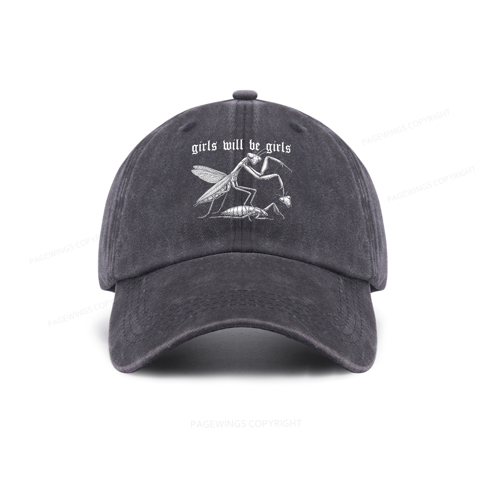 Pagewings Girls Will Be Girls Washed Cap