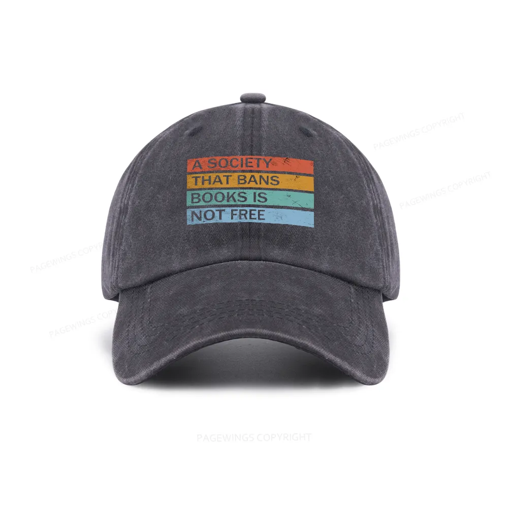 Pagewings Banned Books Shirt, Read Banned Books Washed Cap