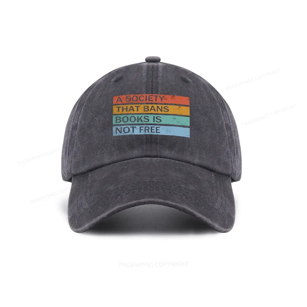 Pagewings Banned Books Shirt, Read Banned Books Washed Cap