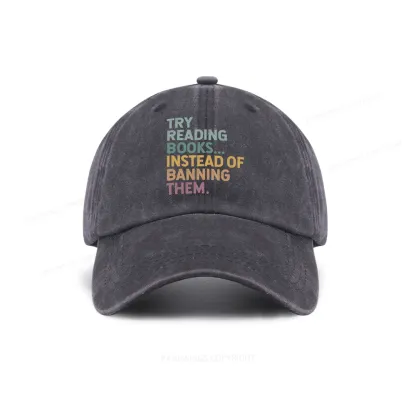 Pagewings Try Reading Books Washed Cap