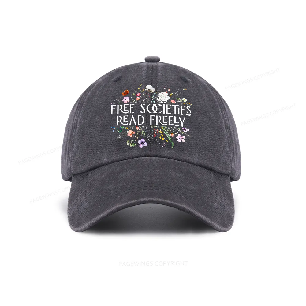 Pagewings Free Societies Read Freely Washed Cap