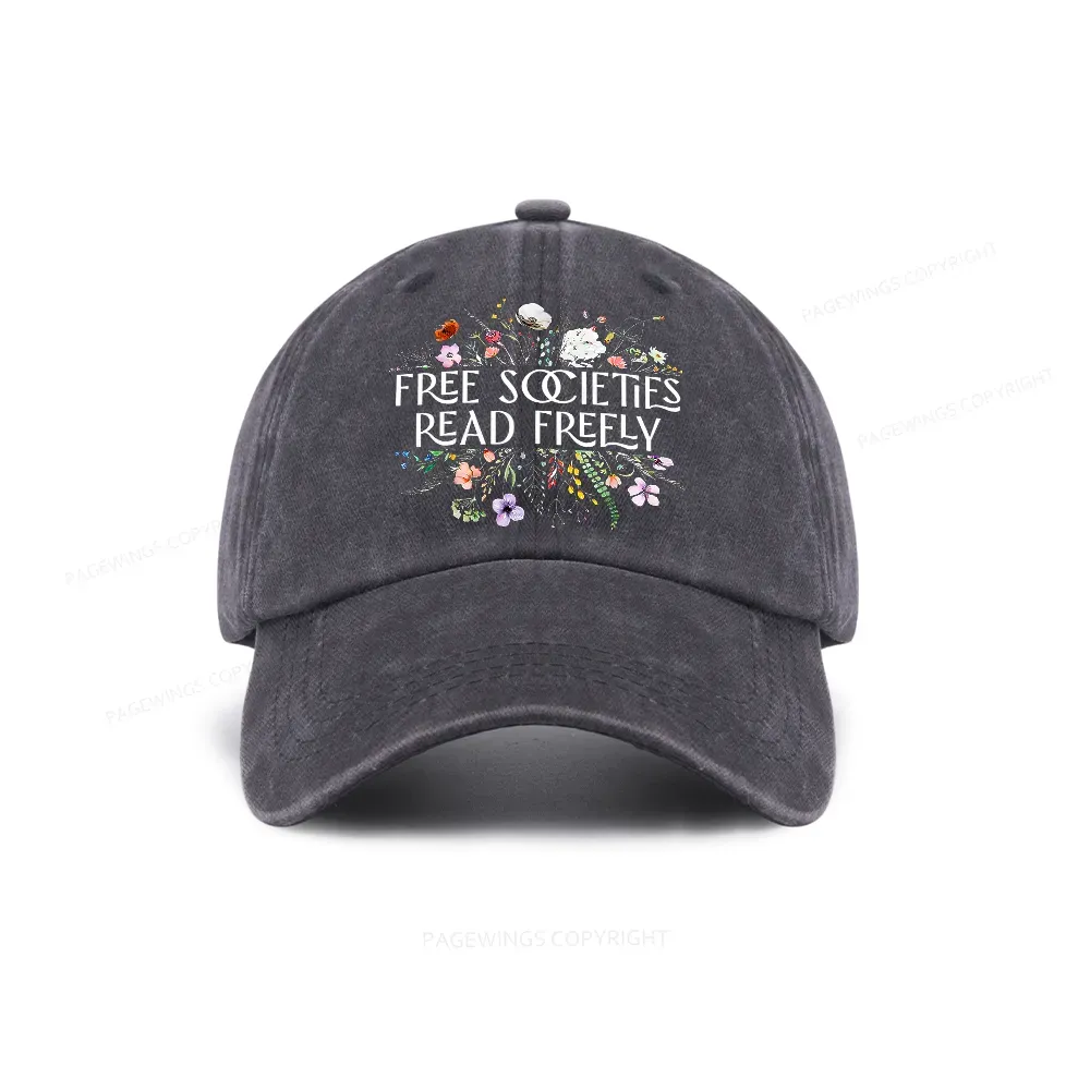 Pagewings Free Societies Read Freely Washed Cap