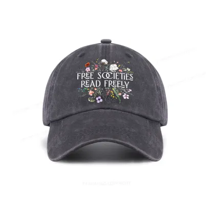 Pagewings Free Societies Read Freely Washed Cap