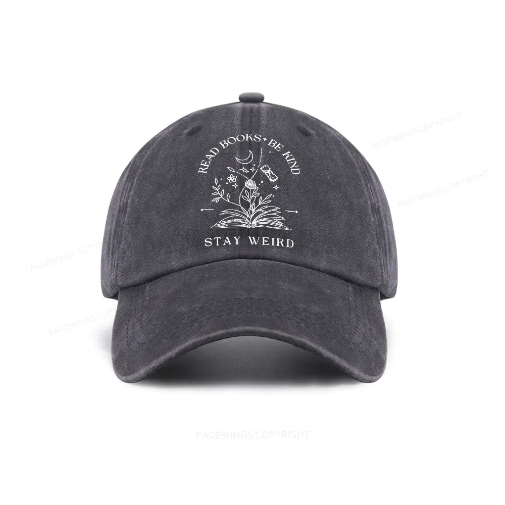Pagewings Comfort Colors Read Books Be Kind Stay Weird Washed Cap