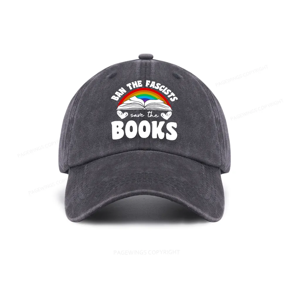 Pagewings Banned books Washed Cap