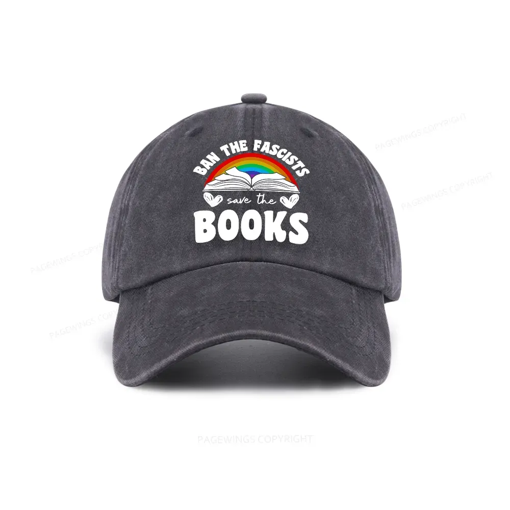 Pagewings Banned books Washed Cap