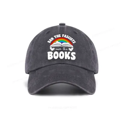 Pagewings Banned books Washed Cap