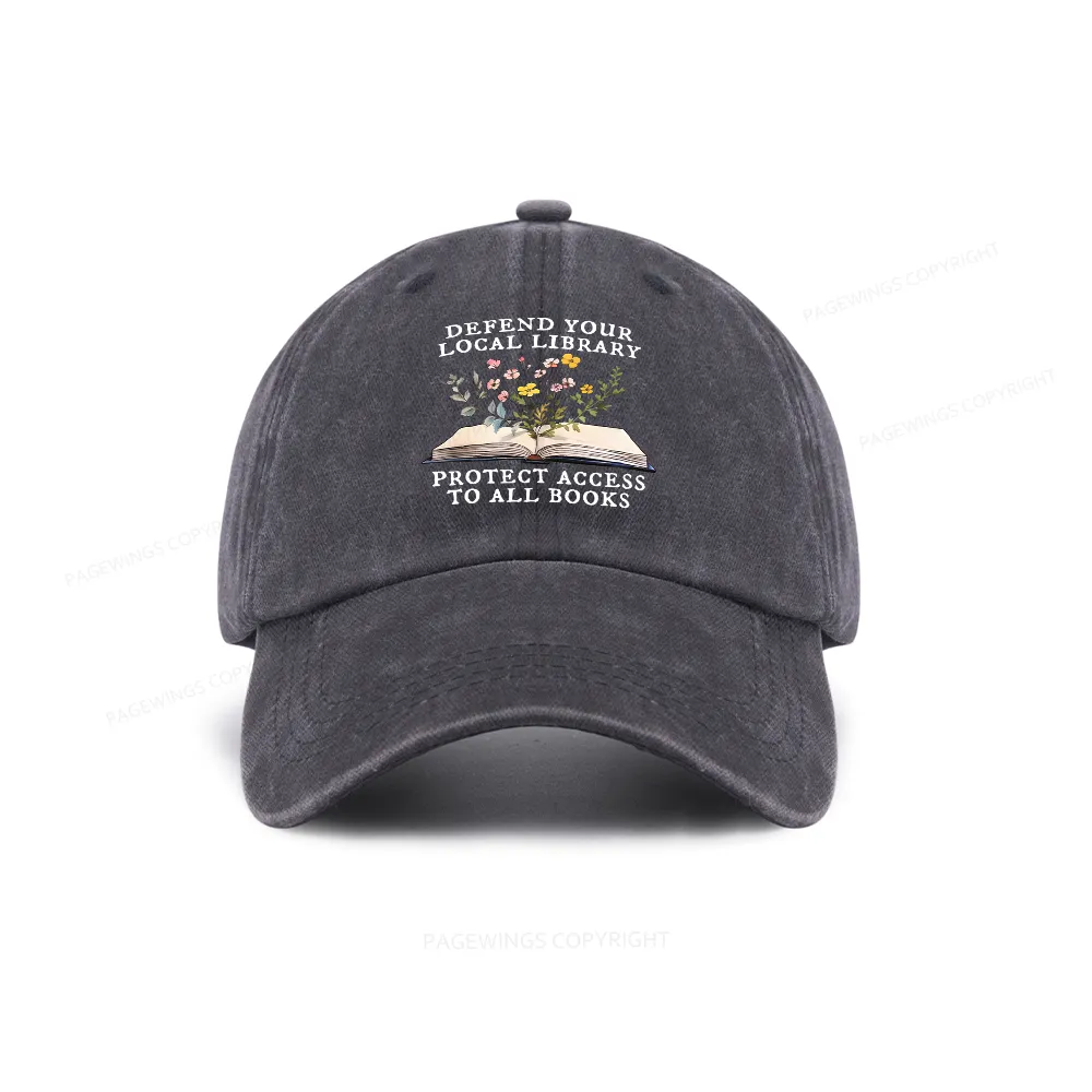 Pagewings Books Save Lives Protect Libraries Washed Cap