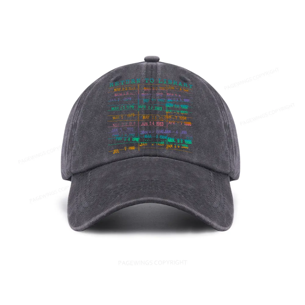 Pagewing Vintage Library Rainbow Washed Cap