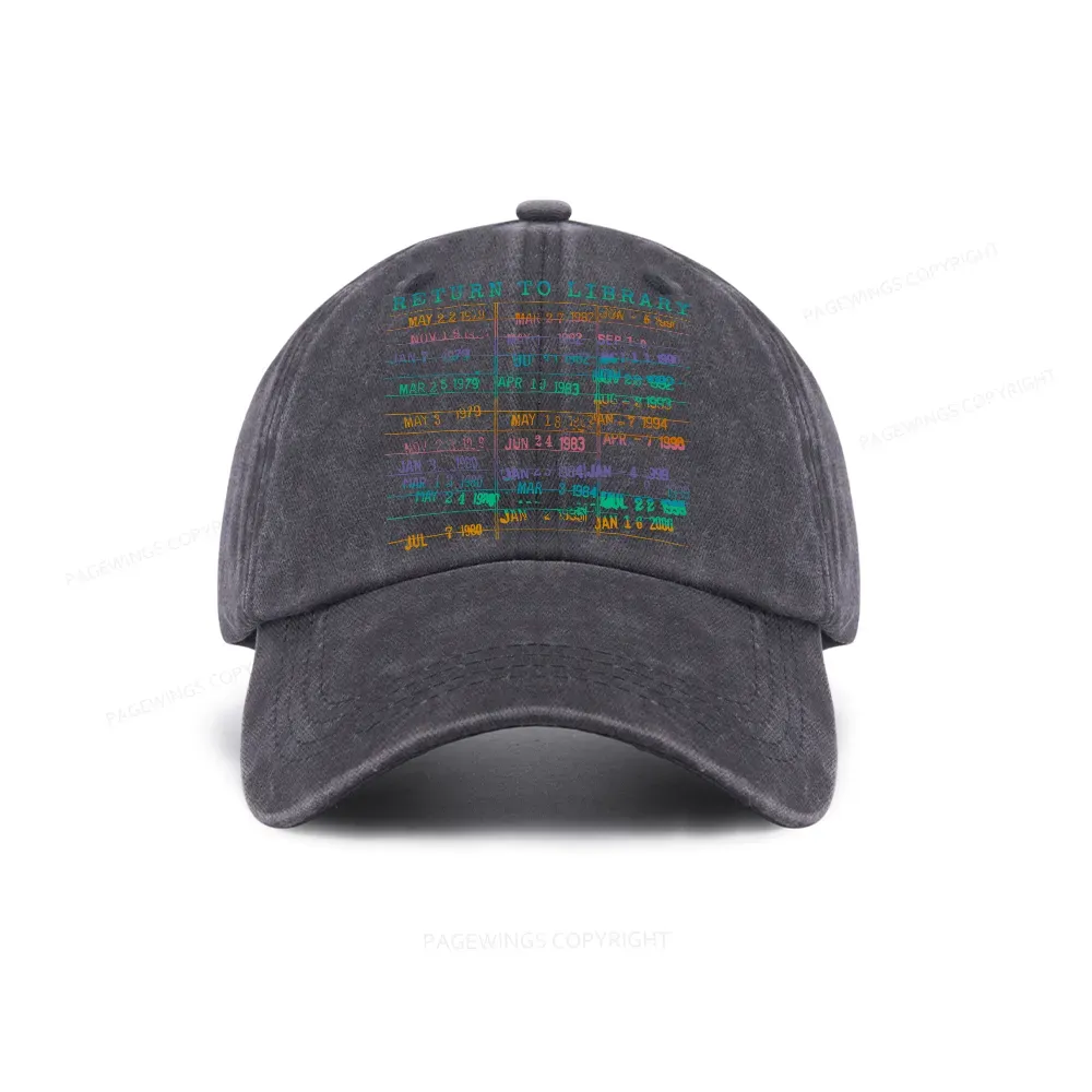 Pagewing Vintage Library Rainbow Washed Cap